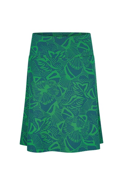 Zilch - Rock Skirt WIde - woodcut everglade - Muster grün petrol