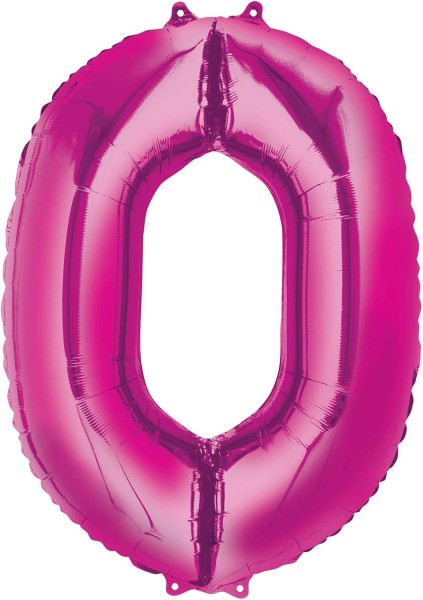 Anagram - Folienballon Heliumballon Zahl 0 - 86 cm - pink - ohne Helium