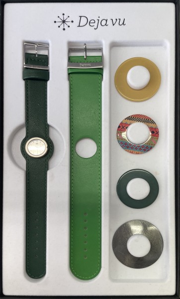 Deja Vu - Uhrenset Starterset Spar-Set - Premium-Set - Uhr C 201 rot grün bunt