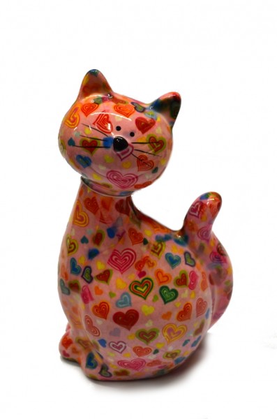 Spardose Katze Caramel Rosa Mit Bunten Herzen Pomme Pidou Spardosen Pomme Pidou Webshop Spardosen Katzen Online Kaufen Pigmento Kunst Design